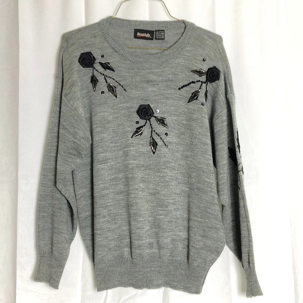 Vintage BEAUTIFULLY MINE Embellished Sweater.